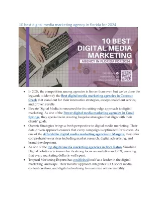 10 best digital media marketing agency in florida for 2024