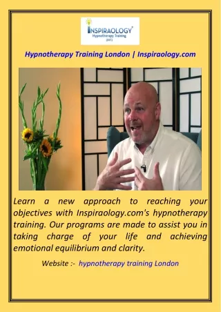 Hypnotherapy Training London  Inspiraology.com