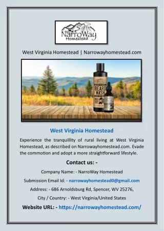 West Virginia Homestead | Narrowayhomestead.com