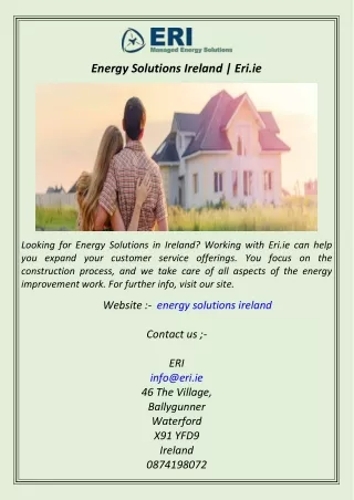 Energy Solutions Ireland  Eri.ie