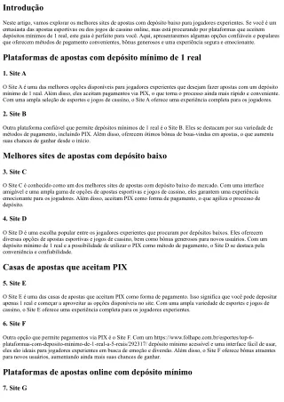 Os melhores sites de apostas com depósito baixo para jogadores experientes