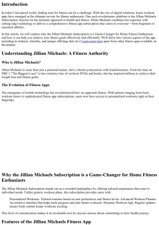 Why the Jillian Michaels Subscription is a Game-Changer for Home Fitness Enthusi