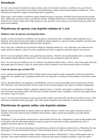 Os melhores sites de apostas com depósito baixo para iniciantes