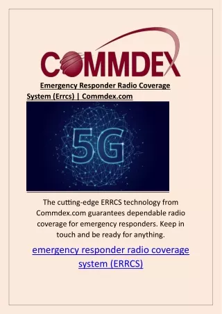 5g For Public Safety | Commdex.com