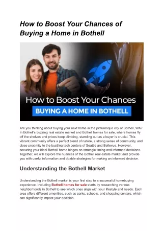 How to Boost Your Chances of Buying a Home in Bothell