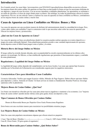 Casas de Apuestas en Línea Confiables en México: Bonos y Más