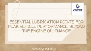 Essential Lubrication Points for Peak Vehicle Performance: Beyond the Engine Oil Change