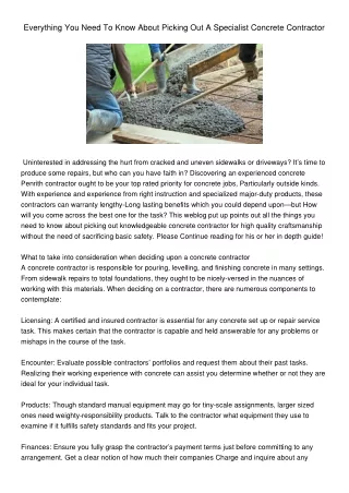 EverythingYouNeedToKnowAboutPickingOutASpecialistConcreteContractor