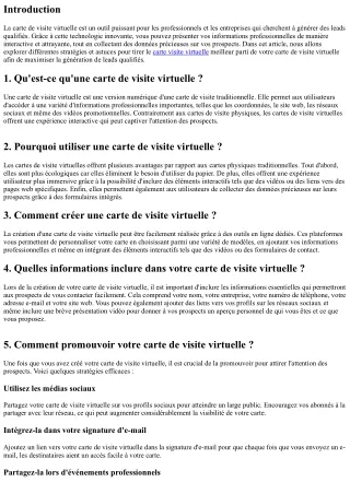 Comment utiliser votre carte de visite virtuelle pour générer des leads qualifié