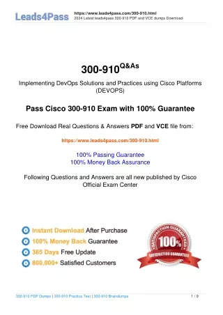 Cisco 300-910 dumps exam questions latest update in September