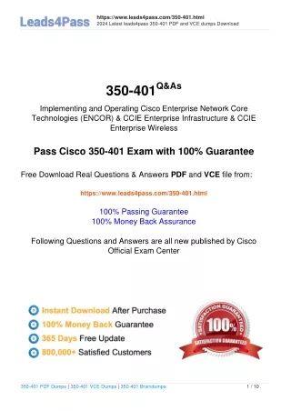 Cisco 350-401 dumps exam questions latest update in September