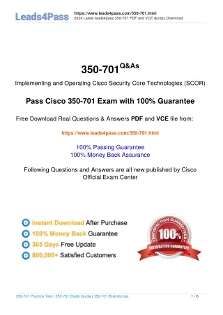 Cisco 350-701 dumps exam questions latest update in September