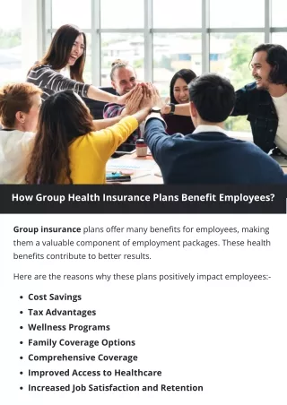 How Group Health Insurance Plans Benefit Employees?