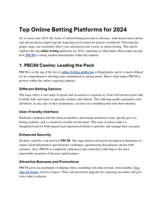 Top Online Betting Platforms for 2024