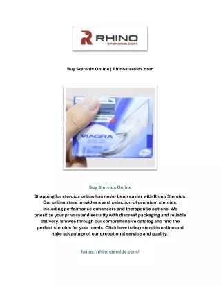 Buy Steroids Online | Rhinosteroids.com