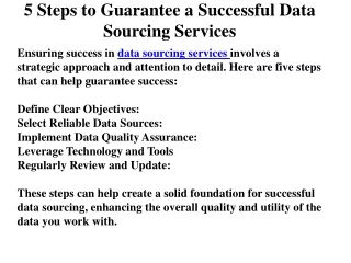 5 Steps to Guarantee a Successful Data Sourcing Servicess