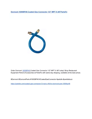 Dormont 1650BP48 Coated Gas Connector 1_2_ MPT X 48_PartsFe