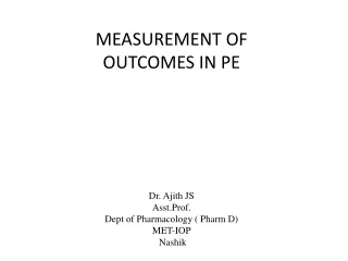 Measurement of outcomes in Pharmacoepidemiology
