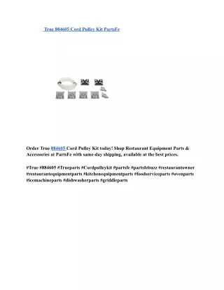 True 884605 Cord Pulley Kit PartsFe