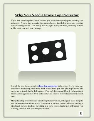 Why You Need a Stove Top Protector