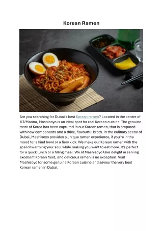 Korean Ramen