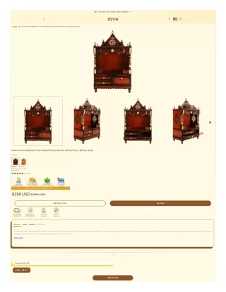 Divine Home Medium Floor Rested Pooja Mandir without Door