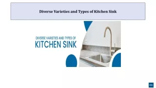 Diverse Varieties and Types of Kitchen Sink