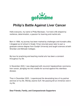 Philip's battle againt liver cancer
