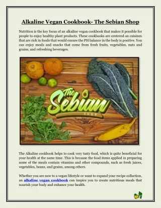 Alkaline Vegan Cookbook- The Sebian Shop