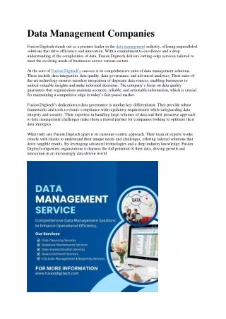 Data Management Companies