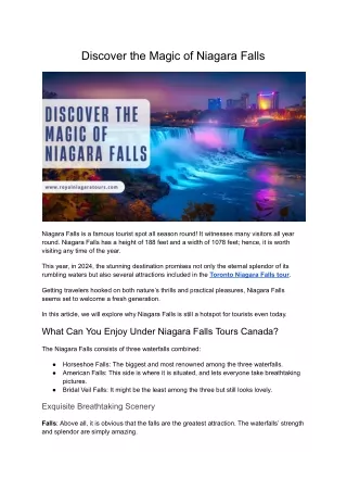 Discover the Magic of Niagara Falls