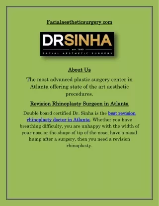 Best Revision Rhinoplasty Doctor Atlanta