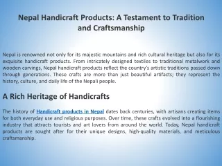 Nepal Handicraft Products A Testament to Tradition and Craftsmanship