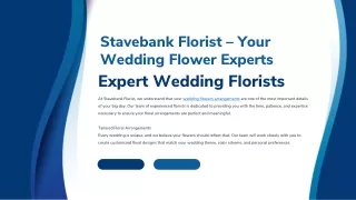 Elegant Wedding Florals by Stavebank Florist