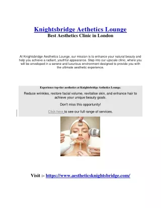Knightsbridge Aethetics Lounge