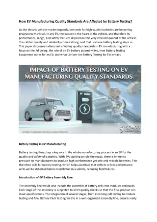 How EV Manufacturing Quality Standards Are Affected by Battery Testing.docx
