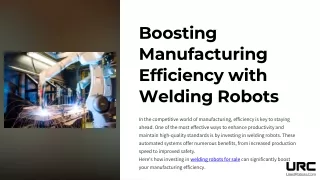 Boosting Manufacturing Efficiency with Welding Robots | Used Robots