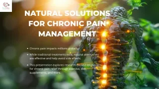 Natural Solutions for Chronic Pain Management: A Holistic Approach