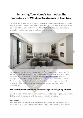 The Importance of Window Treatments in Aventura