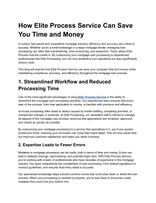 How Elite Process Service Can Save You Time and Money