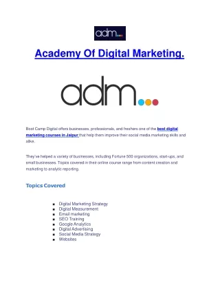 Academy Of Digital Marketing.