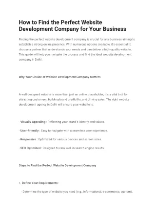 Website Development Agency in Delhi