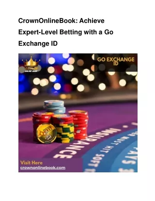 CrownOnlineBook_ Achieve Expert-Level Betting with a Go Exchange ID