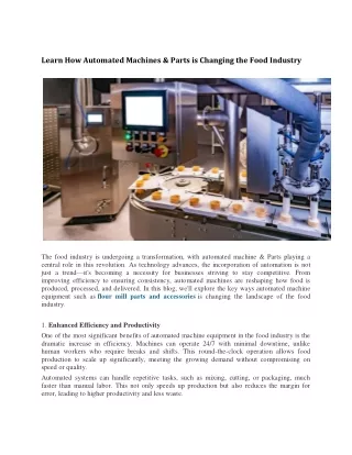 Learn How Automated Machines & Parts is Changing the Food Industry