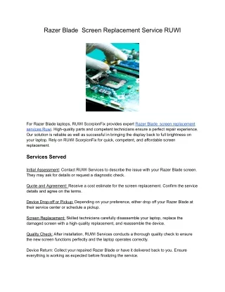 Razer Blade  Screen Replacement Service RUWI