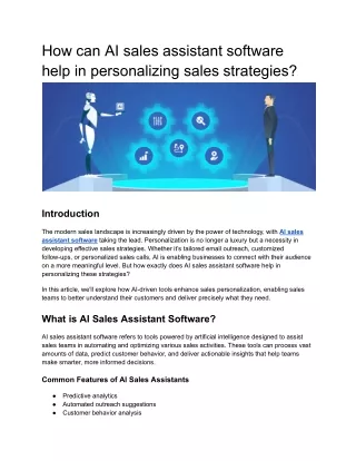 How can AI sales assistant software help in personalizing sales strategies