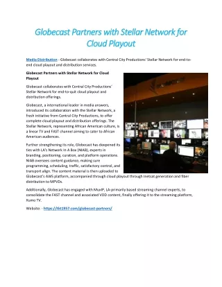 Globecast Partners with Stellar Network for Cloud Playout