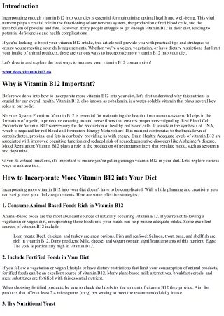 How to Incorporate More Vitamin B12 into Your Diet
