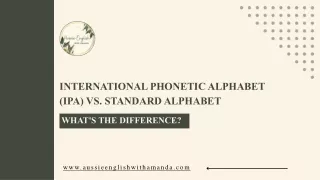 International Phonetic Alphabet (IPA) vs. Standard Alphabet