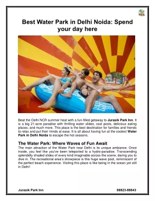 Best Water Park in Delhi Noida Spend your day here